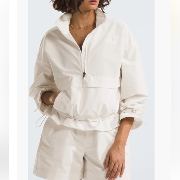 NEW The North Face Easy Wind Half Zip Pullover Jacket White Dune Size Large - Picture 1 of 12